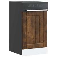 vidaXL Panel lavavajillas Lucca madera contrachapada en color Blanco brillante/Marrón roble/Roble artisan y más - details 6
