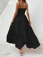 Vestido De Verano Asimétrico Para Mujer Con Tirantes Sin Mangas Vestido A-Line Negro Sexy Y Club De Playa Vestidos De Verano Mujer - details 8