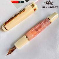 Bolígrafo De Tinta Jinhao 82 Mini En Acrílico Con Nib De Iridium Medio Y Convertidor De Tinta Azul Mar Adelante Corto Bolígrafo De Billetera Para Viajes Con Acabado Dorado - details 1