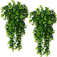 Eucalipto Artificial De 80cm Hojas Redondas Planta Vertical Para Decoración De Pared Hogar Sala De Estar Exterior Jardín Falso Plant - details 2