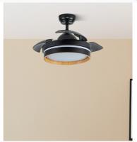 FABRILAMP Ventilador Dc Nalon 72w Negro/madera Oscura 3aspas109d 7200lm 3000k,4500k,6000k Remoto+memoria+temporizador Incluye mando a distancia y dos tijas de 10 y 25 centímetro Productos originales calidad de confianza - details 5