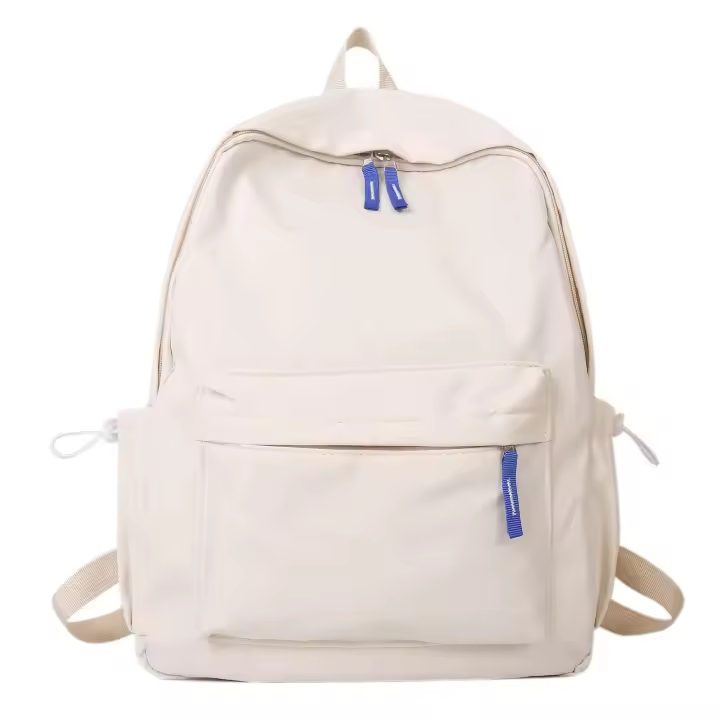 Mochilas para niñas, mochilas escolares para hombres y mujeres, mochilas para el campus, mochilas de ocio de cinco piezas, mochilas escolares sencillas de moda para jóvenes, color blanco - 1