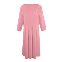 Vestido Largo De Manga Larga Para Mujer Casual Suéter Con Bolsillos Estilo Swing Suelto Cuello Redondo Color Sólido Vestido Robe - details 18