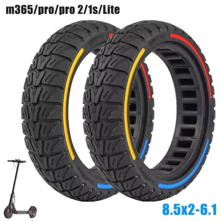 Par de Neumáticos 8.5x2-6.1 sólido macizo compatible con Xiaomi M365 PRO PRO2 1S Scooter eléctrico - 1