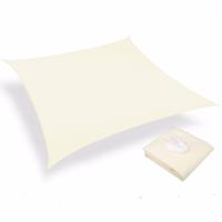 Toldo Vela de Sombra impermeable de 3x3 m, rectangular, color crema, para Exterior, con Protección UV, para Cenadores, Jardines y patios. - details 3