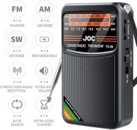 Radio de bolsillo de emergencia Radio FM AM SW Mejor recepción Radio con pilas Soporte de altavoz incorporado Búsqueda automática Tipo-C Recargable con pantalla HD - details 0