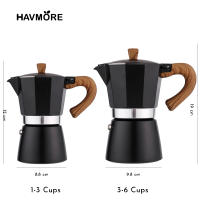 Havmore Moka Pot De Espresso Vintage Con Mango De Madera Clásico Italiano Para Cocina Herramientas De Café 150ml/300ml - details 4