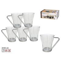 Gissed Set de 6 Tazas de Café de Cristal de 230ml con Asa Metálica - NO Aptas para Lavavajillas - details 3
