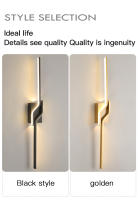 Luz De Pared LED Moderna Minimalista En Negro Iluminación Interior Elegante Para Sala De Estar Dormitorio Pasillo Decoración De Luces Verticales Sencillas Y Elegantes - details 1