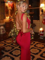 Vestido De Vacaciones Nibber Con Cuello Cuadrado Y Espalda Descubierta Para Mujer Sin Mangas Decorado Con Lazo Vestido Sexy De Fiesta En La Playa Vestido De Cuerpo Entero De Polyester Y Spandex - details 26