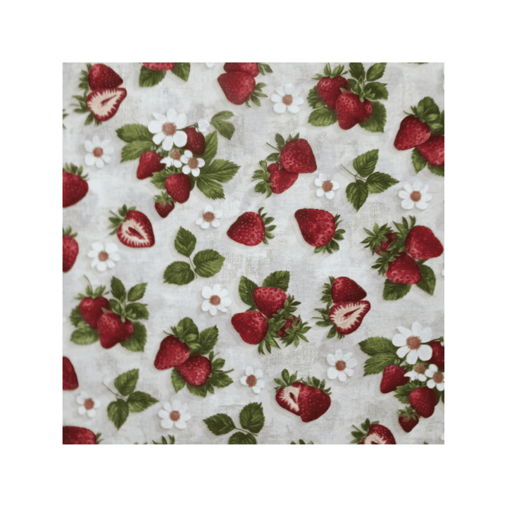 Ferrero Tejidos - Tela Loneta Estampada FRAGOLA. Ancho 2.80 metros. Largo a escoger de 0.50 a 0.50 metros en una sola pieza continua. Para costura manualidades tapizar forrar confeccionar mantelería lavable