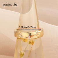Encanto Anillo de lazo para mujer, estilo elegante, chapado en cobre de 14 quilates, con flor. - details 39