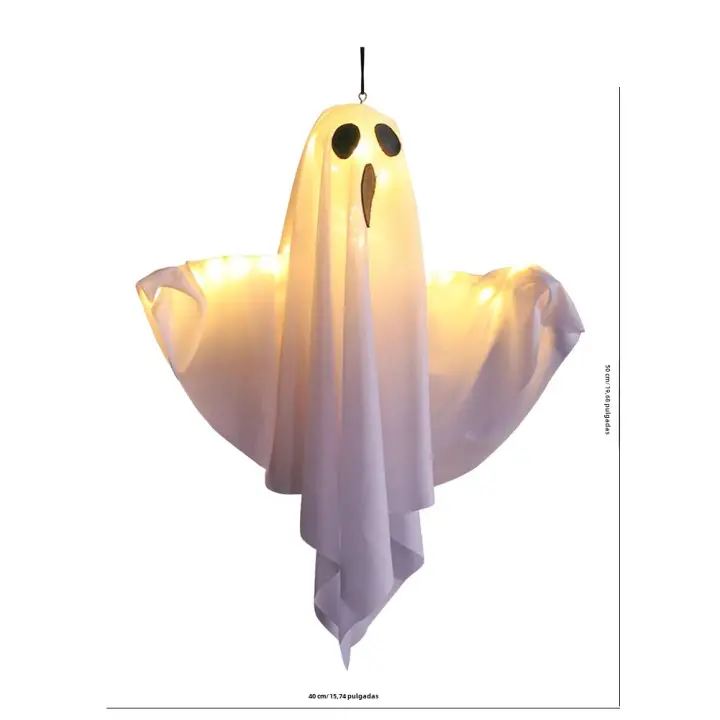 Fantasma LED Blanco Brillante Para Halloween Decoración De Casa Horripilante Con Luz De Hadas Interior Exterior Prop De Terror - 1
