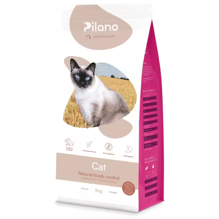 PILANO Cat 3 KG, Elaborado a Base de Ingredientes Naturales, Apto 100% para Dieta Veterinaria y Libre de Productos transgénicos. - 1