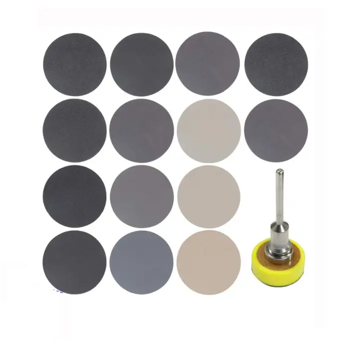 Juego De 121 Piezas De Papel De Arena 1 Pulgada Para Reparación De Faros De Coche Madera Vidrio Piedra Con Disco De Engrosado Y Parche De Lazo Para Trabajos De Bricolaje - 1
