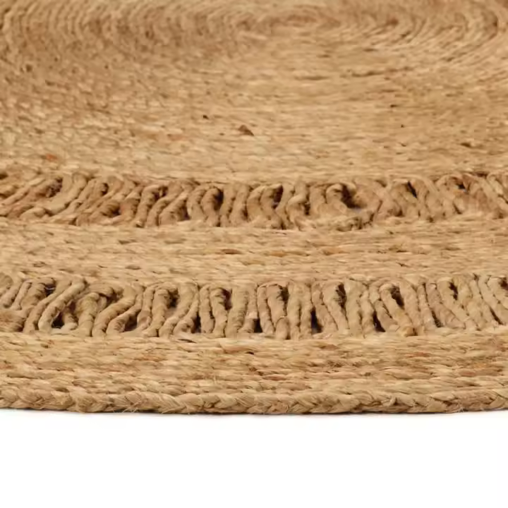 vidaXL Alfombra de área trenzada a mano redonda yute Diámetro 90 cm,  120 cm,  150 cm y mas Alfombras de área  Alfombra de Piso para Sala de Estar Dormitorio Habitación Salón - 1