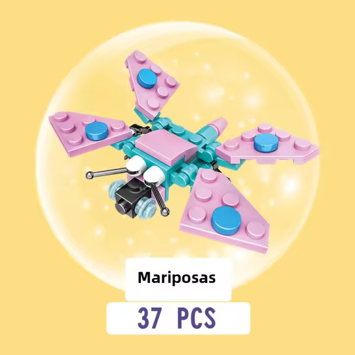 Bloques De Construcción Mini Serie Insectos 10 En 1 Buitres Mariposa Mosca Libélula Coleópteros Abejas Grillos Juguetes Educativos Para Niños - 1