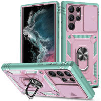 Funda Protectora 360 Grados Para Samsung Galaxy S24 S23 Ultra S22 plus S21 S23FE Note20 Ultra A54 A14 Con Cámara Slider Magnética Antisuciedad Antideslizante Doble Capa - details 12
