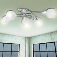 vidaXL Lámpara de Techo Moderna de Metal Cristal Luz 5 bombillas Cantidad de bombillas Circular,  Tulipán,  Bol y mas - details 0