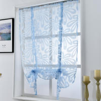 Leejoom Cortinas Cortas Modernas Para Cocina Translúcidas Valance Rod Pocket Tie up Roman Puerta Living Room Tulle Organza - details 14