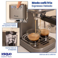 Cafetera Express de 1350w con molinillo para café en grano, 20 bar, con vaporizador orientable y panel intuitivo - Vital Espresso Excelsa - Función para café frío - details 3