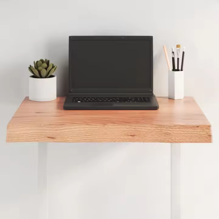 vidaXL Tablero mesa madera tratada borde natural marrón 60x40x(2-6) cm - 1
