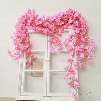 Guirnalda De Flores Artificiales De Sакura Para Decoración De Hogar Jardín Bodas Y Fiestas Arreglo De Sakára En La Pared - details 9