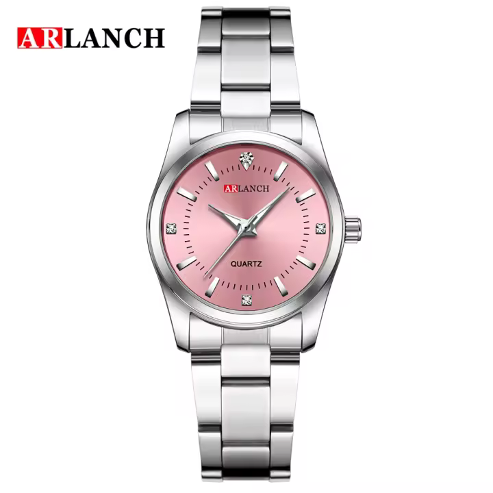 Reloj De Lujo Para Mujer 29mm Moda Acero Inoxidable Con Diamantes Rosa Minimalista Reloj De Pulsera Para Niña Viajes Al Aire Libre - 1