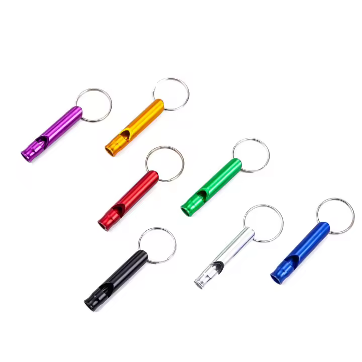 Mabor 12Pcs Aluminium Emergency Survival Whistle Metal Keychain Whistle for Camping Hiking Loud Safety Whistle with Key-Ring for Outdoor Camping Training Sports Boating Hunting - 1