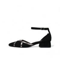 HLUNA Zapatos planos de mujer de Terciopelo con decoración dorada talón cerrado con pulsera al tobillo YZ24-030 - details 3