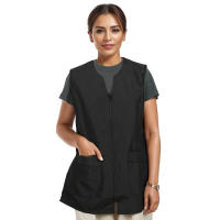 DEKORA SOUL - Casaca Laboral Señora Sin Mangas - Ideal para Clínicas y Peluquerías - Blanco/Negro - details 1