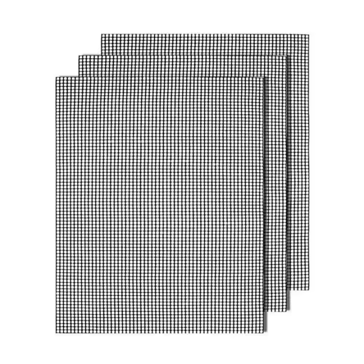 3Pcs Suela De Barbacoa Antiadherente Perforada Para Horno Herramienta De Asado Al Aire Libre Reutilizable Y Resistente Al Calor - 1