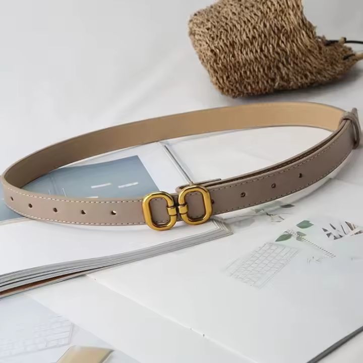 Cinturón De Cuero PU Para Mujer Con Hebilla De Metal Diseñador Adecuado Para Jeans Vestido Pantalones Estilo Casual - 1