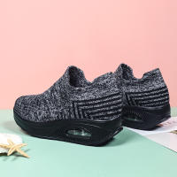 Zapatillas De Plataforma Para Mujer Color Beige Y Negro Talla Grande Casual Zapatillas De Correr Trendy Vulcanizadas - details 12