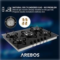 AREBOS Placa de Gas de 5 Quemadores 70 Cm de Placa Cerámico - Potente Cocina de Gas - details 24