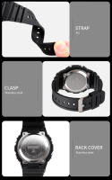 Reloj Digital Para Hombre SKMEI 1628 Estilo Militar Retro Deportivo Impermeable Con Pantalla LED Y Alarmas Resistente Al Choque - details 12