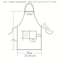 Bib Apron Ajustable De Moda Para Cocina Con Bolsillos Impermeable Y Antiaceite Para Chef De Restaurante Trabajo En La Cocina Uniforme De Barbero Para Hombres Y Mujeres - details 0