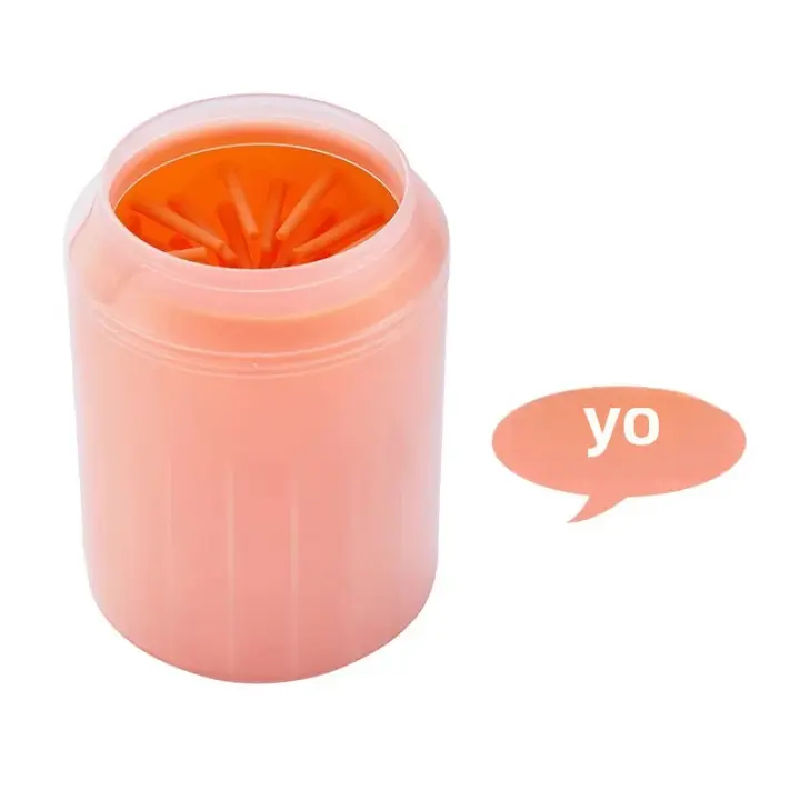 Limpia Paw Para Perros Portátil Tamaño S/M/L De Silicona Suave Limpieza De Patas De Mascota Con Cepillo Y Algodón Juguete Para Perros - 1