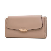 Cartera Larga Preppy Estilo Japón Y Corea Pequeña Fresca PU Con Hebilla De Hoja Color Sólido Cierre De Cremallera Doblete Para Documentos Y Tarjetas - details 7