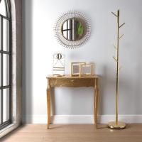 Versa Cagliari Mueble Recibidor Estrecho para la Entrada o el Pasillo, Mesa Consola, con 1 cajón, Medidas (Al x L x An) 80 x 30 x 80 cm, Madera, Color Dorado - details 1