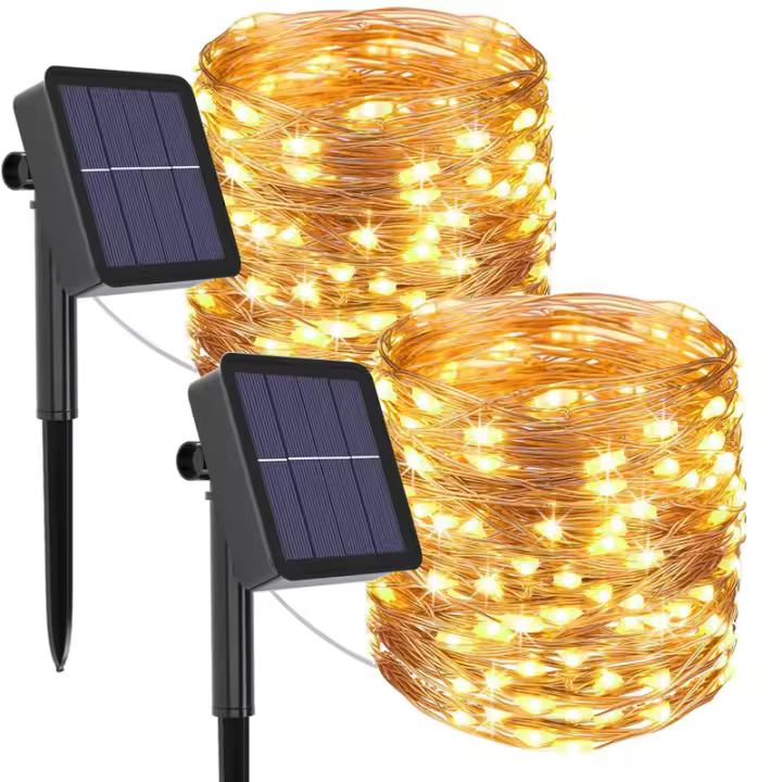 Luces De Fairy LED Solar Para Exteriores 7m/12m/22m/32m Impermeables Con 8 Modos Decoración De Fiesta Boda Navidad Guirnalda De Calle - 1