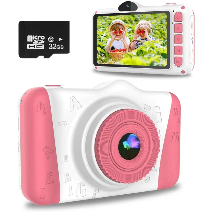 WOWGO X8 Camara para Niñas, 32GB, 3,5'' Digital Selfie Infantil 12mp, 1080P HD, ROSA, NUEVO, envio 24h  ( incluye TARJETA 32GB) - 1