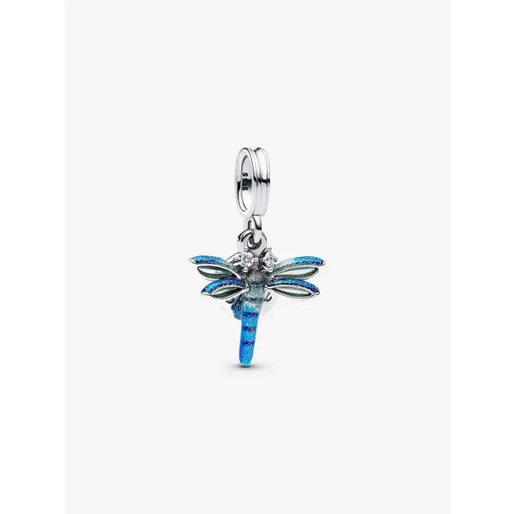 Pandora - Charm Doble Colgante de Libélula Azul "Peringuir El Sueño"-Plata de Ley - 1