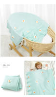 Manta de Bebe Tejida para recién nacido, ropa de Cama para Niño y Niña, edredón de 100x80cm, envolvent para cochecito infantil, Moda Super suave, Cuadros de Flores 3D bonitos - details 12