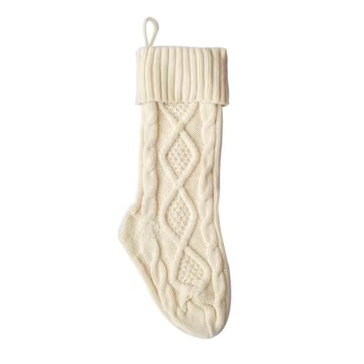 Grande Calcetines De Navidad Para Niños Tejidos Con Cable Decoración Festiva Para Fiestas Familiares Y Adornos De Navidad - 1