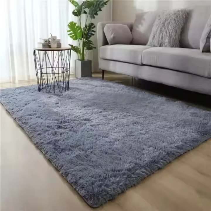 Alfombra Decorativa De Suelo Para Dormitorio Y Sala De Estar Tela De Seda Antirresbaladiza Secado Rápido Con Diseño De Gradiente Resistente Al Polvo Y Lavable - 1