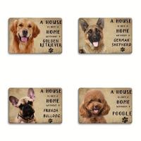 Cartel Vintage De Perro En Metal 20x30 'A House Is Not a Home Without' Con Retriever Alemán Bulldog Francés Poodle Decoración Para El Hogar - details 0