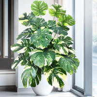 Planta Artificial De Monstera Grande De 40-110cm Hojas Verdes De Plástico Para Decoración De Jardín Y Habitaciones En Casa - details 6