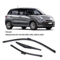 Limpia Parabrisas Delantero Y Trasero En Caucho Suave Para Fiat 500 500C 500L 2009-2023 Limpia Lluvia Accesorios De Coche - details 3