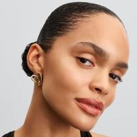 Pendientes de aro Pandora Essence 263807C00 con forma de corazón orgánico, de plata de ley con baño de oro, 24,5 x 25,9 x 19,7 mm, sin gemas，Incluye Caja Original - details 1